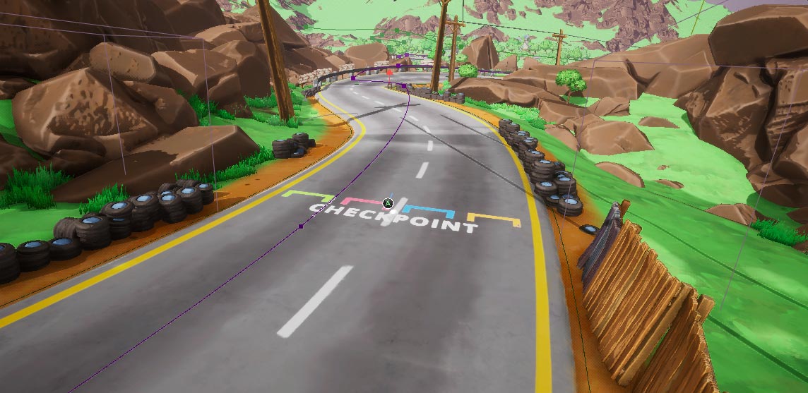 First checkpoint in racetrack